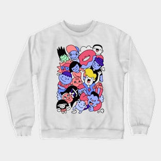 Happy kid cartoon doodle collection Crewneck Sweatshirt